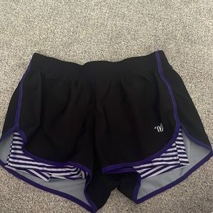Black and Purple varsity brand shorts